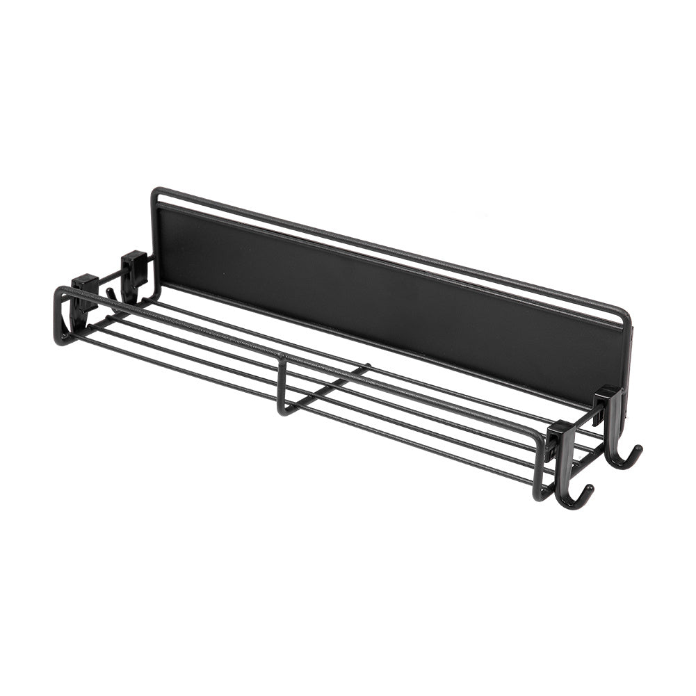 Black 4Pcs Magnetic Fridge Storage Shelf with Hooks