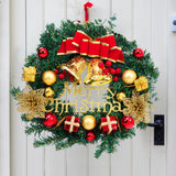 30cm Christmas Artificial Wreath with Xmas Bells Bow Knots