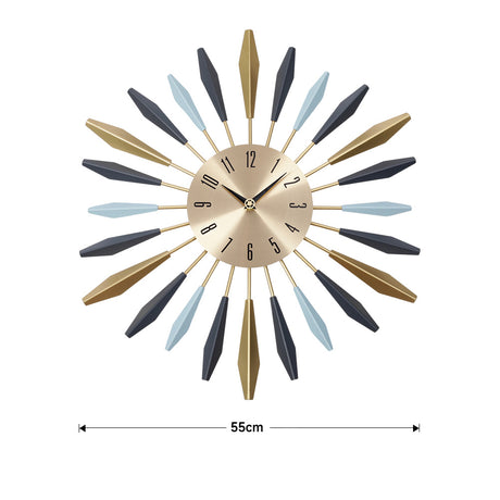Large Metal Starburst Decorative Wall Clock