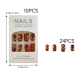 240PCS Floral & Geometric Series Press On Nails Glossy Fake Nails DIY Manicure Set