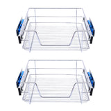 Set of 2 Pull Out Wire Basket Kitchen Cabinet Larder Organizer Cupboard Drawer, 30CM