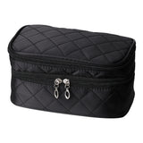 Black Rhomboid Waterproof Travel Makeup Bag