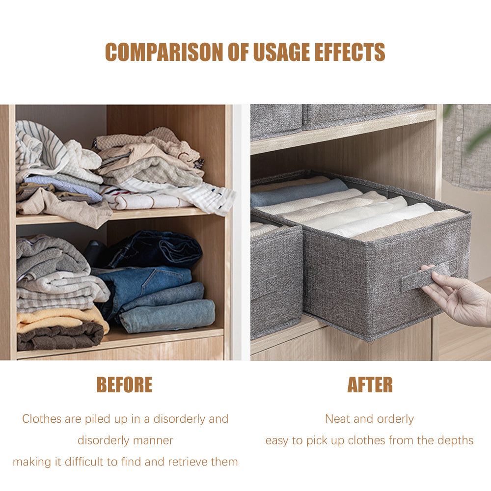Grey Foldable Fabric Clothes Jeans Storage Organizer