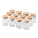 12 Pcs Glass Spice Jar Set with Bamboo Lids