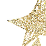 LED Light Up Christmas Tree Topper Star Xmas Ornament Home Party Decoration, Gold 25X28CM