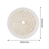 Hot Stamping Golden Twig Plush Christmas Tree Skirt