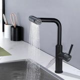 Rotable Pulldown Kitchen Mixer Tap,Black