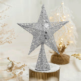 Iron Christmas Tree Topper Star Ornament Home Decor, Silver 20x30CM