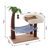Brown Coconut Cat Tree with Hammock