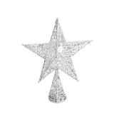 Iron Christmas Tree Topper Star Ornament Home Decor, Silver 20x30CM