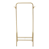 Gold Freestanding Clothes Rack with Bottom Shelf