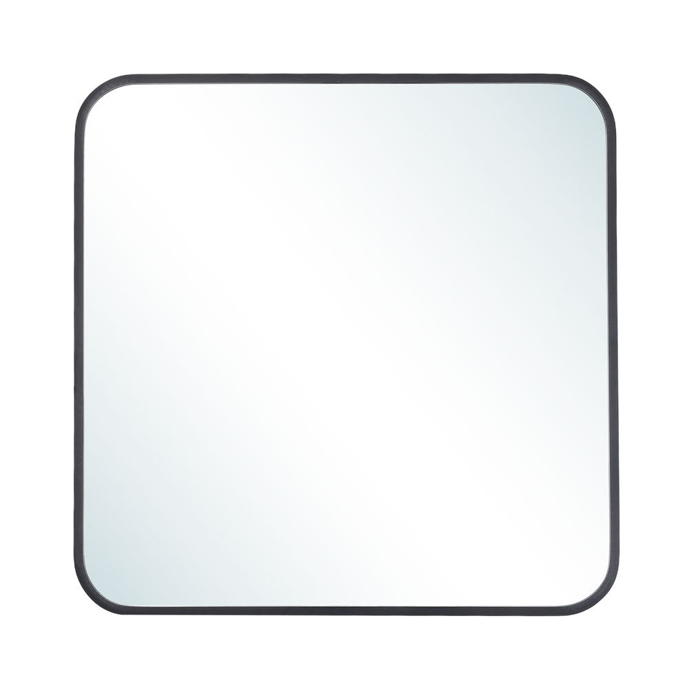 Black 60cm Square Wall Mirror with Aluminum Alloy Frame
