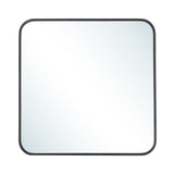 Black 60cm Square Wall Mirror with Aluminum Alloy Frame