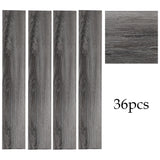 Set of 36 Planks PVC Self-stick Waterproof Floor Flooring Plank, Dark Grey