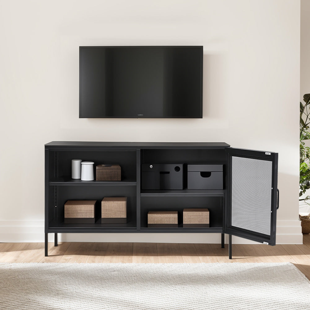 Metal Storage Sideboard Cabinet TV Stand Black