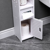 White 68cm H Freestanding Wooden Small Bathroom Cabinet
