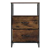 Medieval Style Wooden Storage Cabinet with Two Drawers