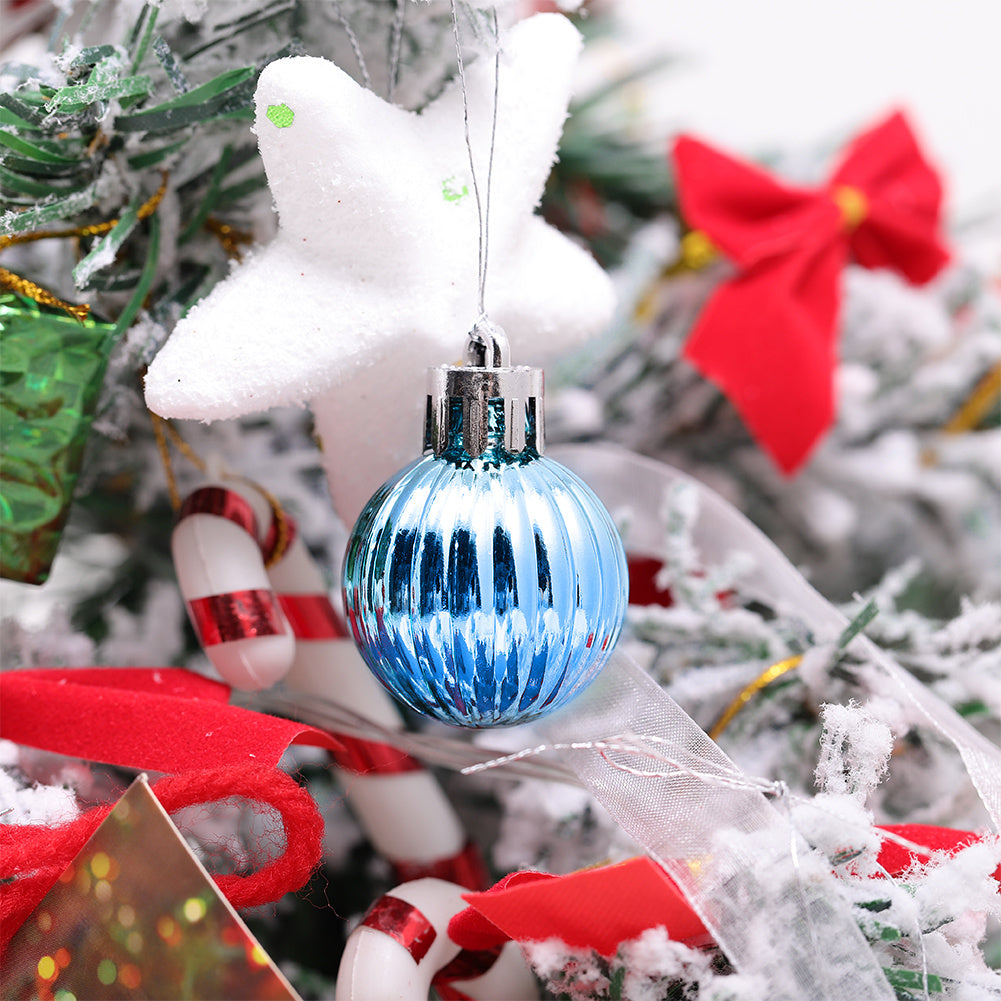 30 Pieces Christmas Tree Ornament Set Xmas Bauble,Silver and Blue