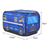 Police Truck Foldable Tent Pop Up Kids Play Tent Playhouse