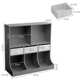 Kids Toy Storage Organizer Cabinet with Open Shelves and Drawers